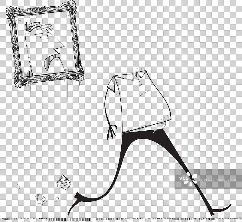 男人被肖像遮挡头部图片素材