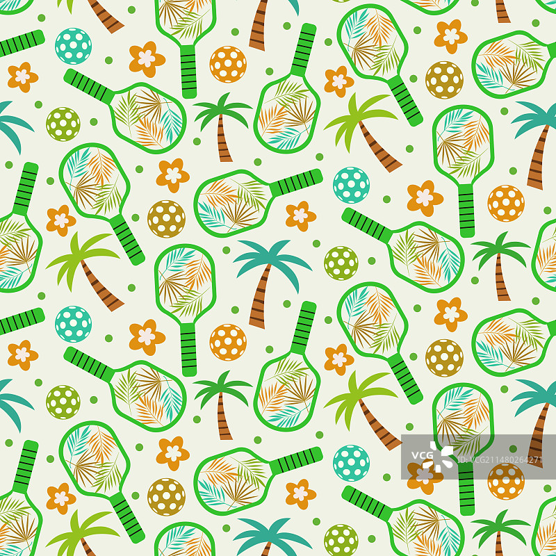 热带泡菜球拍无缝图案图片素材