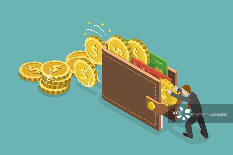 2.5D等距扁平化投资回报图片素材