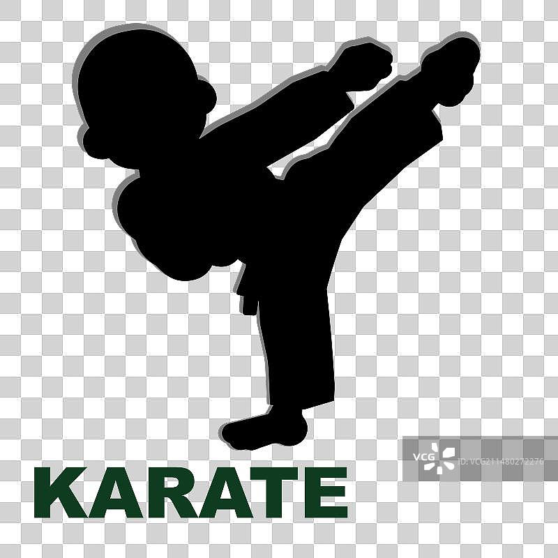 武术彩色标志设计空手道徽章图片素材