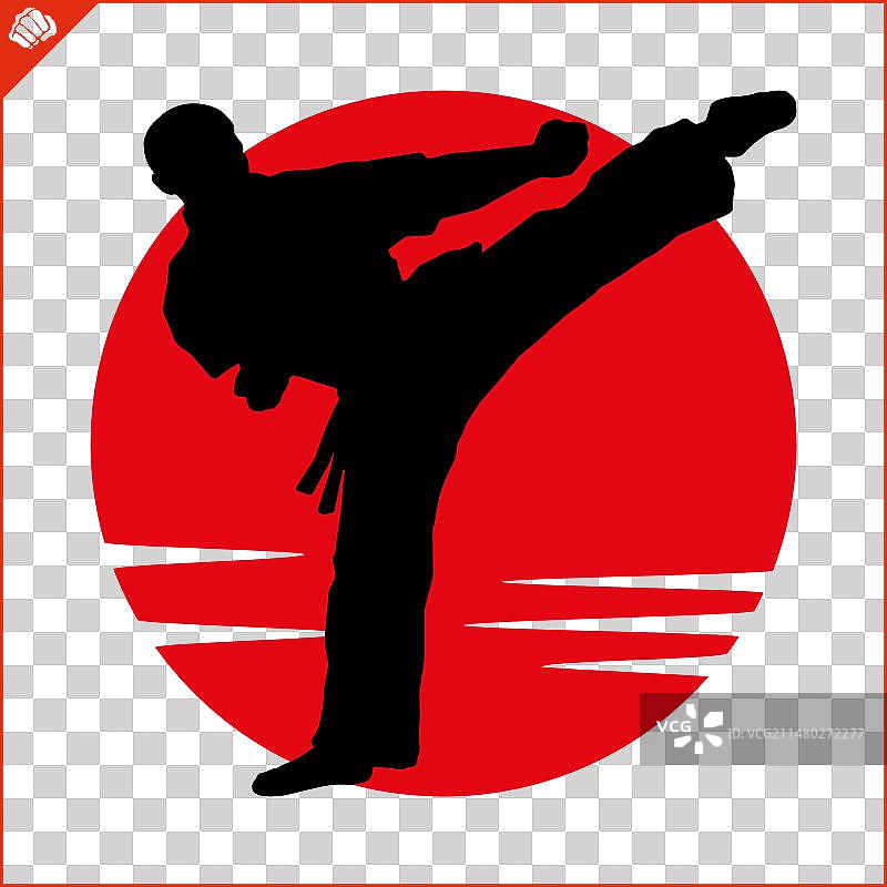 武术彩色标志设计空手道徽章图片素材