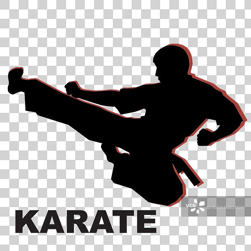 武术彩色标志设计空手道徽章图片素材