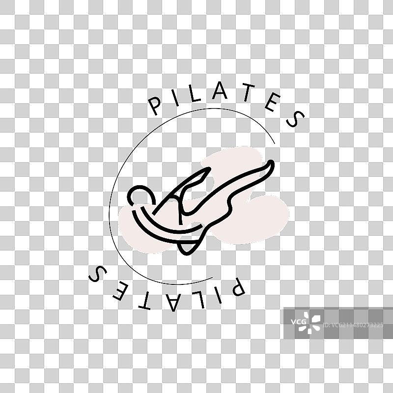 抽象的普拉提瑜伽身体平衡标志图片素材