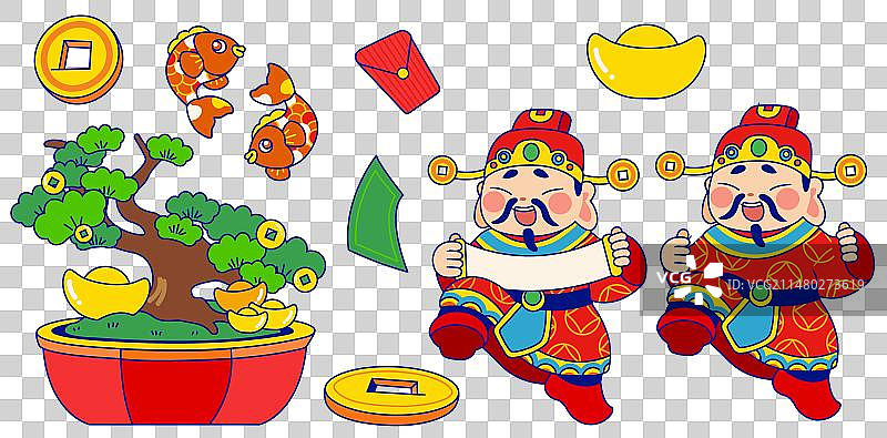 新年财神套装图片素材