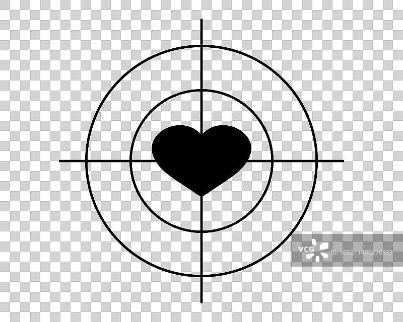 靶心中心的爱心图片素材