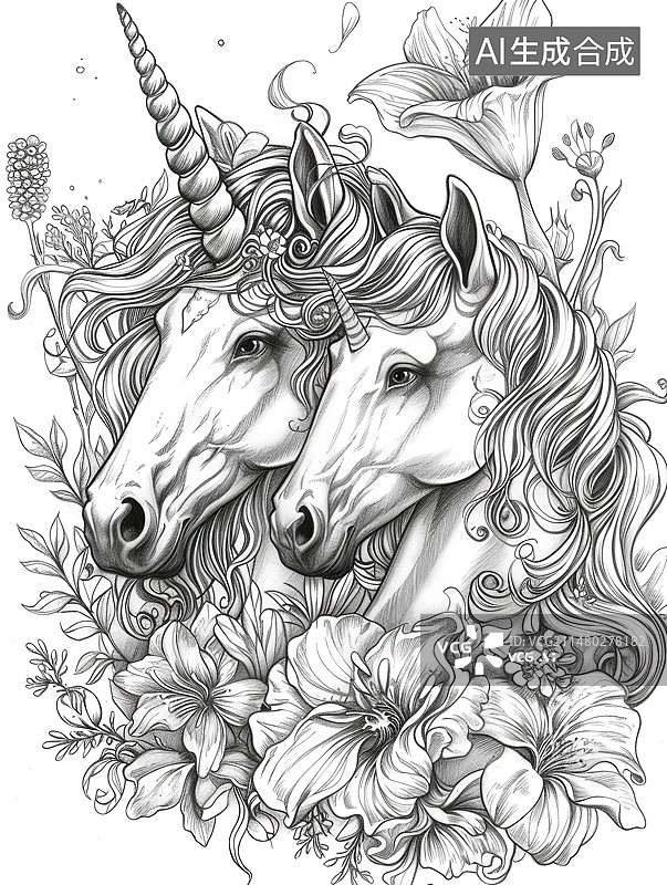 【AI数字艺术】美丽的独角兽图片素材
