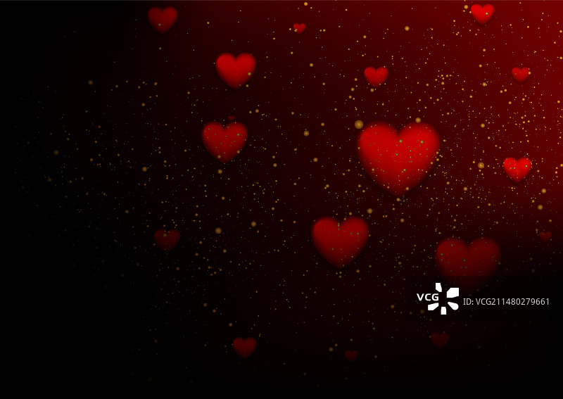 深红色和金色情人节抽象背景图片素材