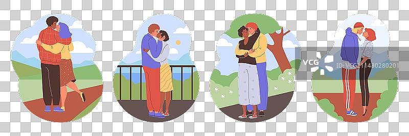 情侣亲吻拥抱素材集合图片素材