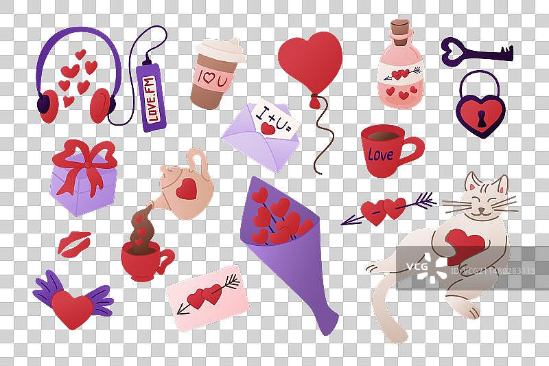 情人节浪漫元素大合集图片素材