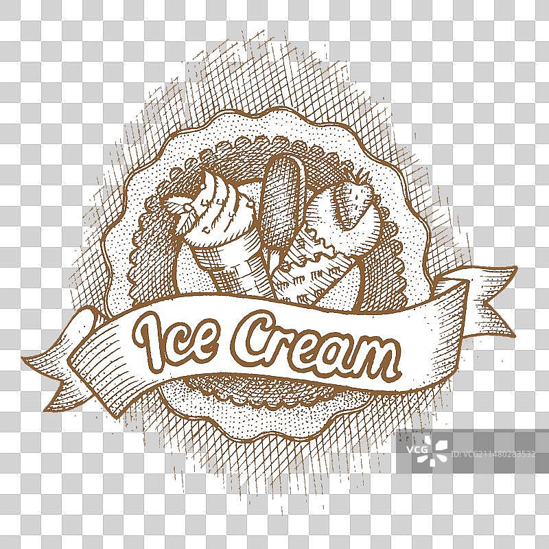 手绘冰淇淋标志图片素材