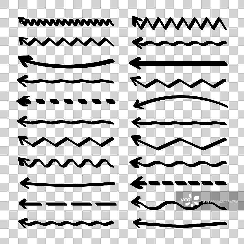 手绘箭头高亮线标记图片素材