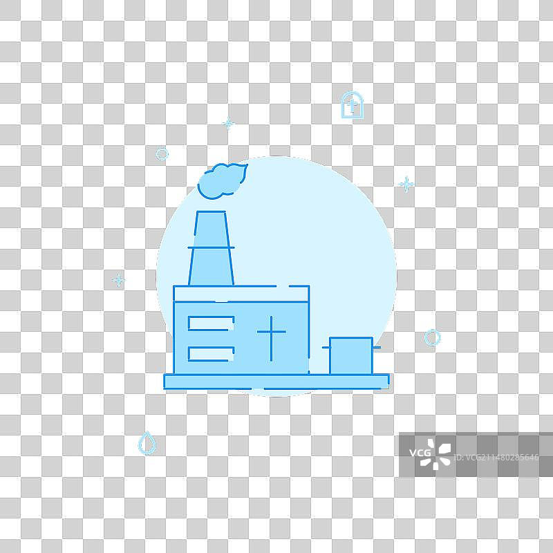 火葬场扁平填充图标图片素材