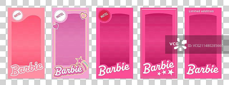 原粉色芭比娃娃盒子合集图片素材