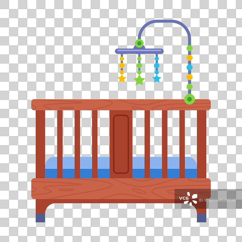 新生儿用木制婴儿床图片素材