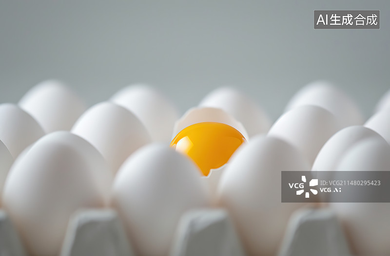 【AI数字艺术】白色背景下的鸡蛋特写镜头图片素材