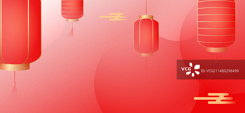 春节年俗元宵节灯笼矢量背景插画图片素材