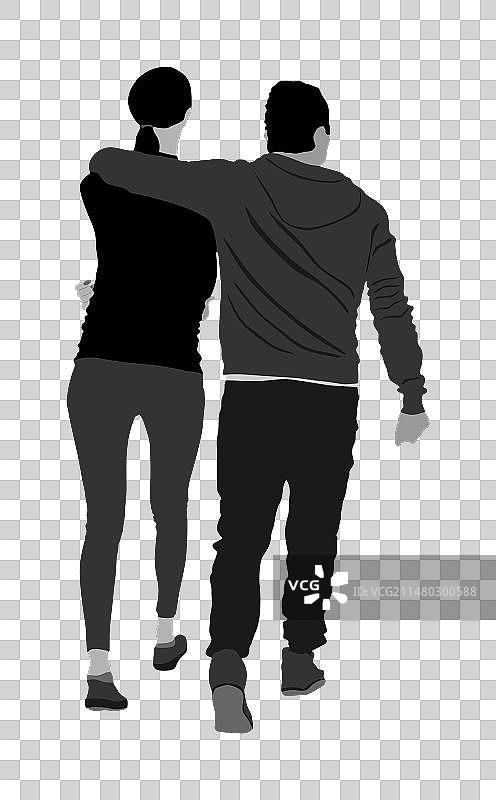 约会中拥抱的女朋友和男朋友图片素材