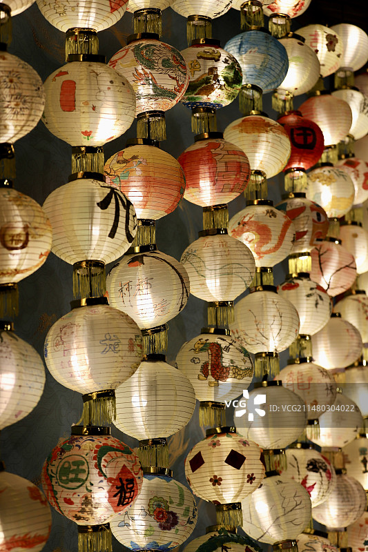 横店梦幻谷灯会灯笼墙图片素材