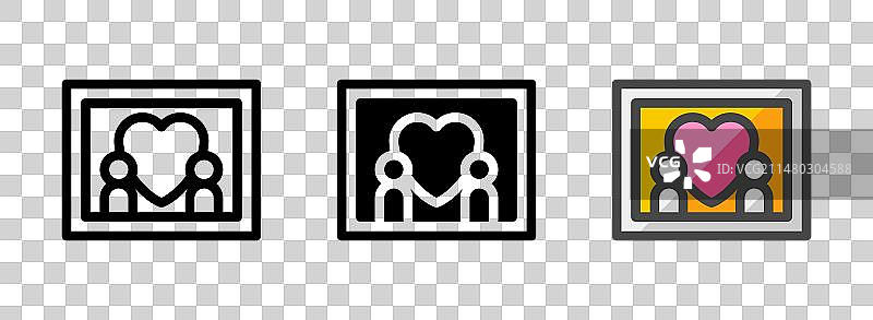 三种风格的多用途照片图标图片素材