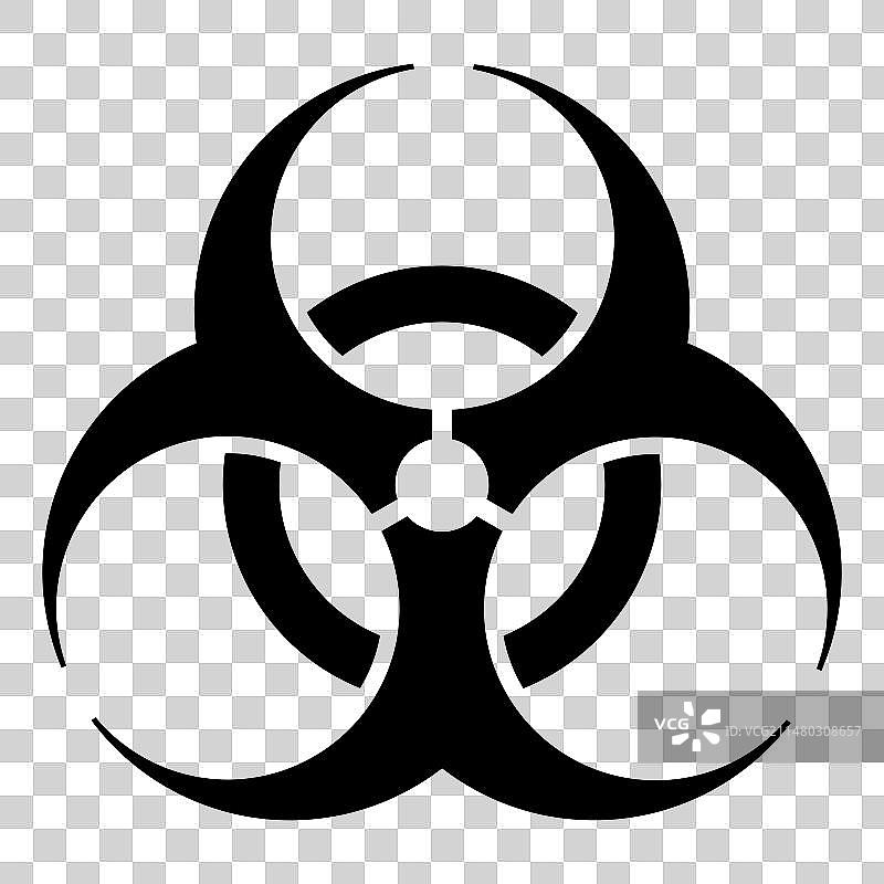 黑白生物危害警告标志图片素材