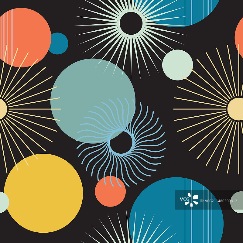 几何简约的中世纪无缝图案图片素材