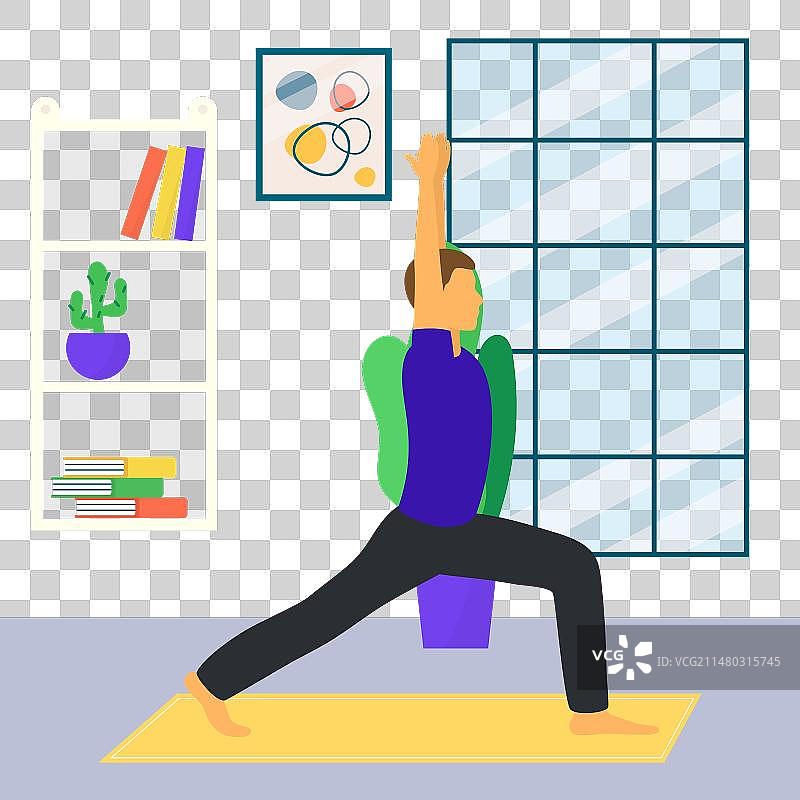 在宁静的家中练习瑜伽的女人图片素材