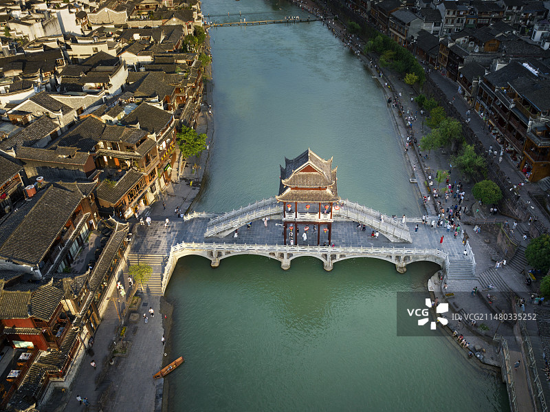 中国湖南湘西土家族苗族自治州凤凰古城图片素材