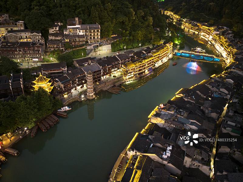 中国湖南湘西土家族苗族自治州凤凰古城图片素材