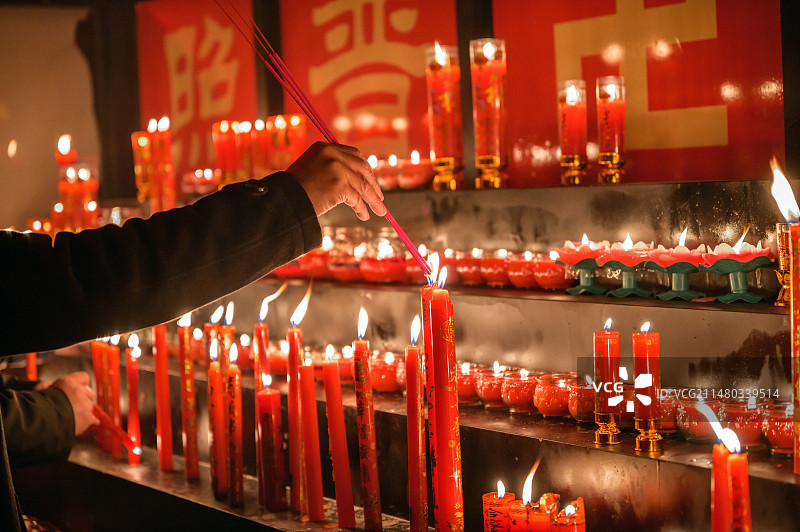 福州旗山万佛寺新年祈福图片素材