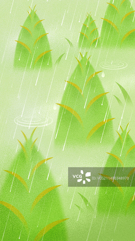 弥散风-雨水节气-春笋背景图片素材