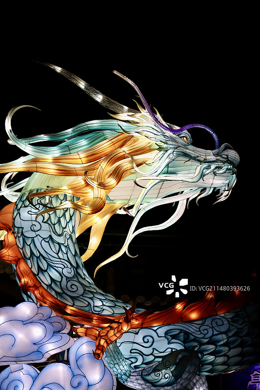 横店灯会龙形灯笼图片素材