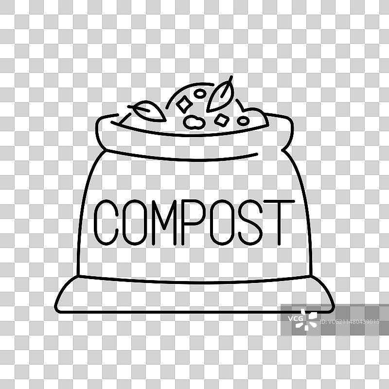 堆肥颜色线条图标袋图片素材