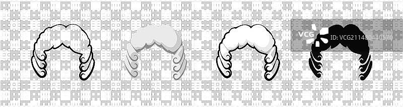 复古假发套装优雅古董设计图片素材