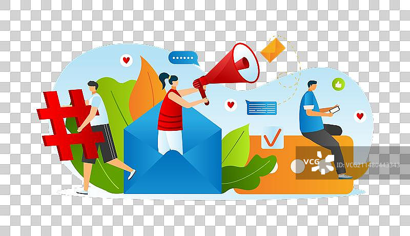 来自互联网社交媒体商业的热门话题新闻标签图片素材