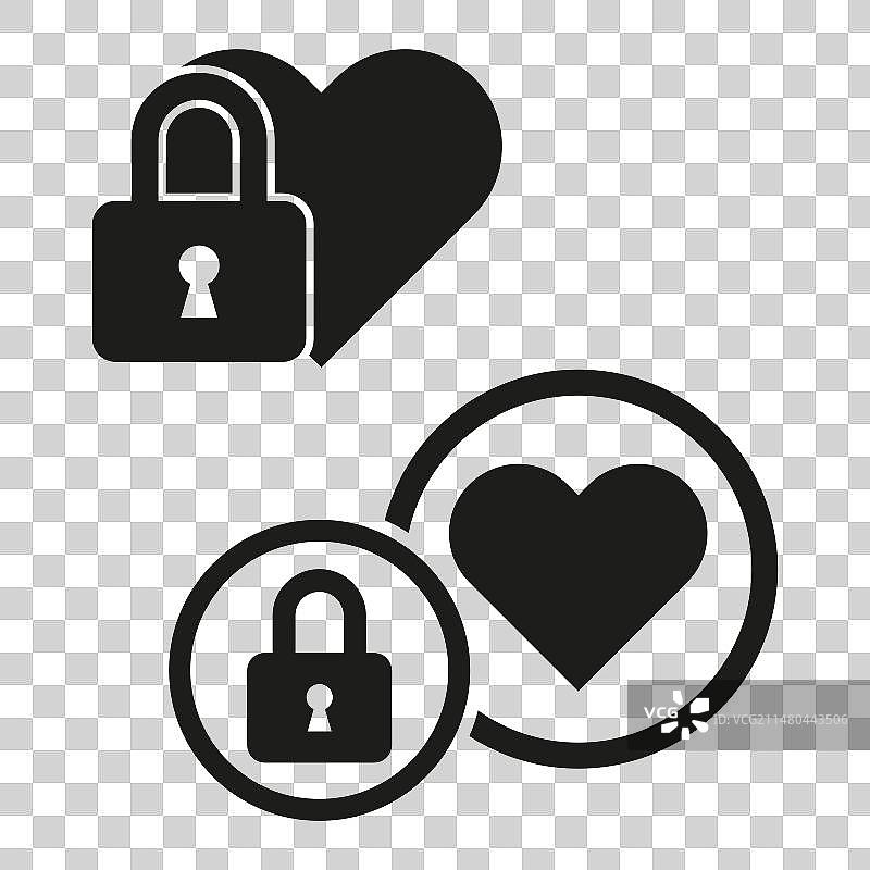 爱情锁图标符号标志图片素材