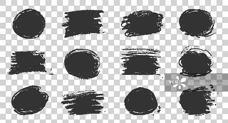 手绘粉笔纹理污迹套装图片素材