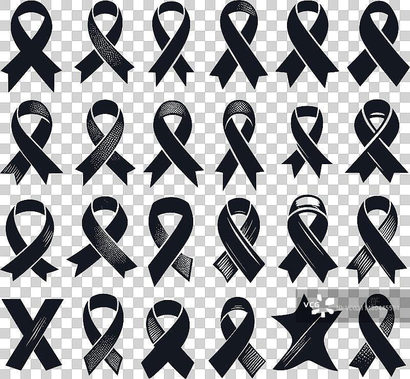 黑色警戒丝带图片素材