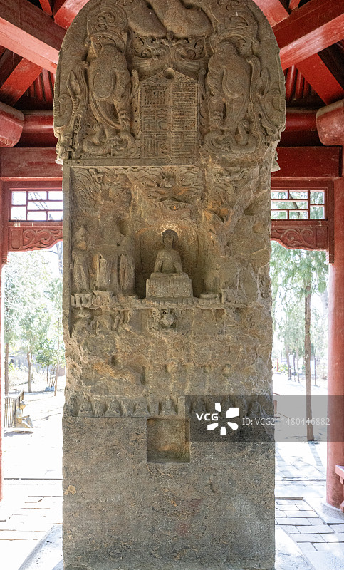龙年春节嵩阳书院魏碑亭中岳嵩阳寺碑图片素材
