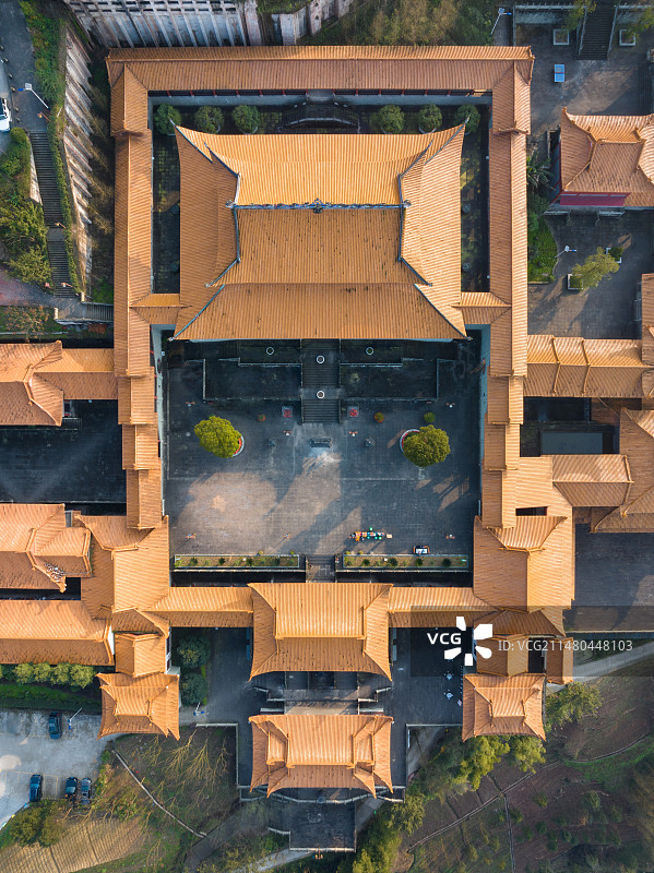 航拍江津四面山双峰少林寺，西少林图片素材