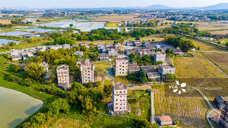 2024.2.15航拍广东江门开平自力村图片素材