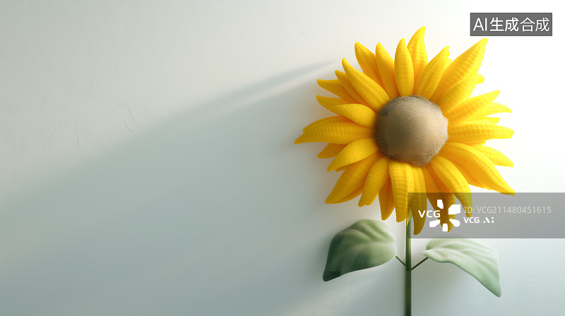 【AI数字艺术】3D渲染的向日葵插画图片素材