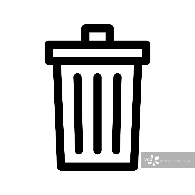 垃圾桶线条图标图形图片素材