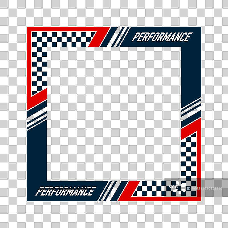 红蓝赛车贴花边框3图片素材
