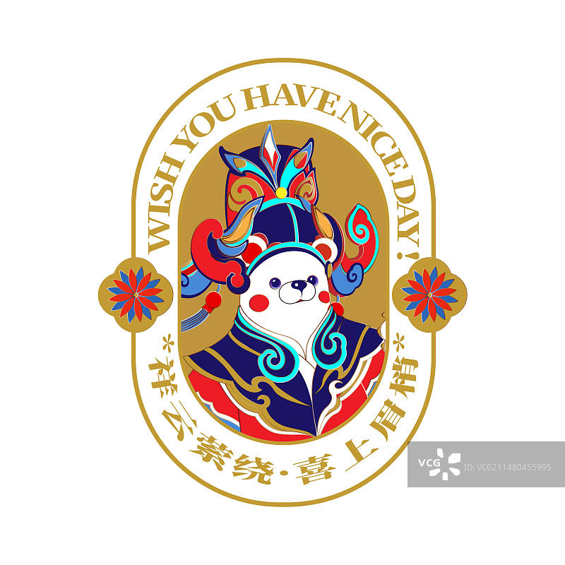 国风国潮戏曲元素矢量图章模板图片素材