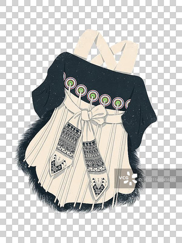 纳西族披星戴月服七星披肩图片素材