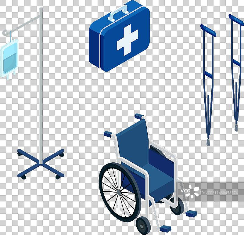 2.5D医疗设备：轮椅图片素材