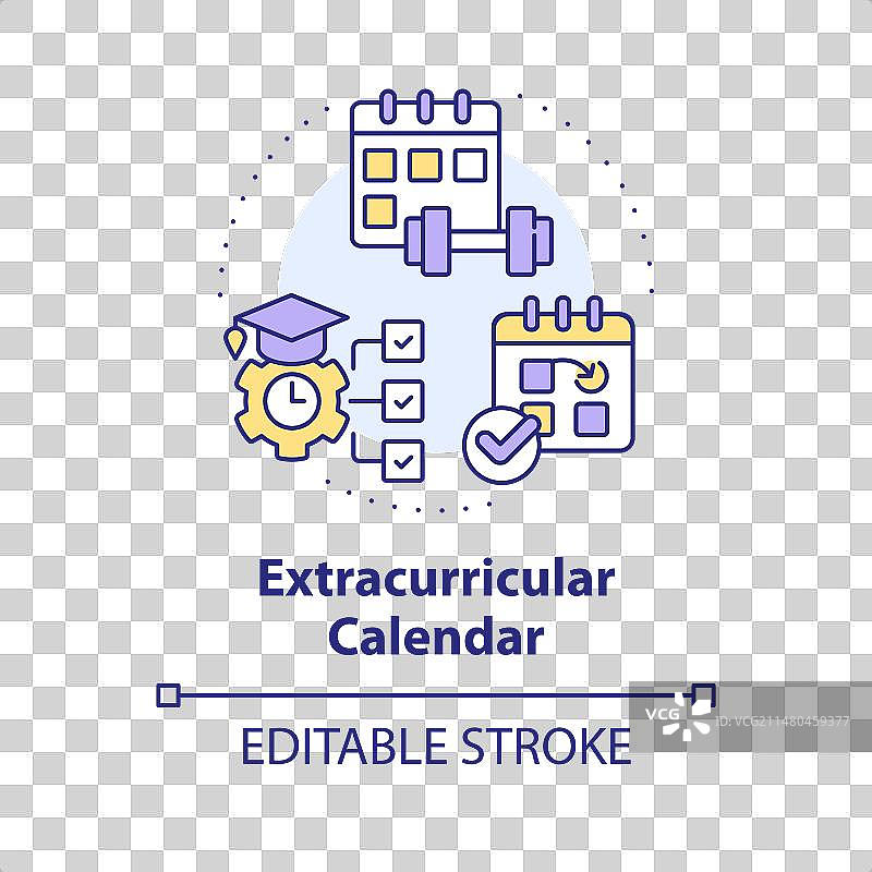 彩色课外活动细线设计图片素材