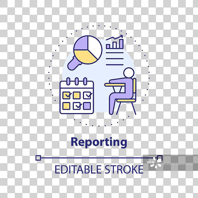 细线条简约彩色报告图标概念图片素材