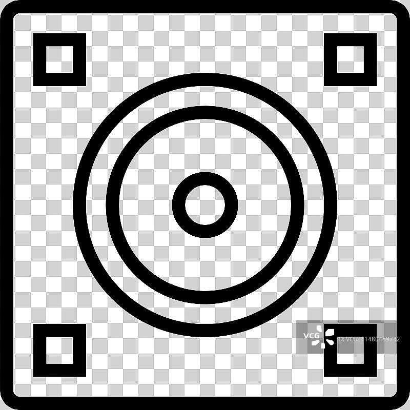 扬声器盒子线性图标图片素材