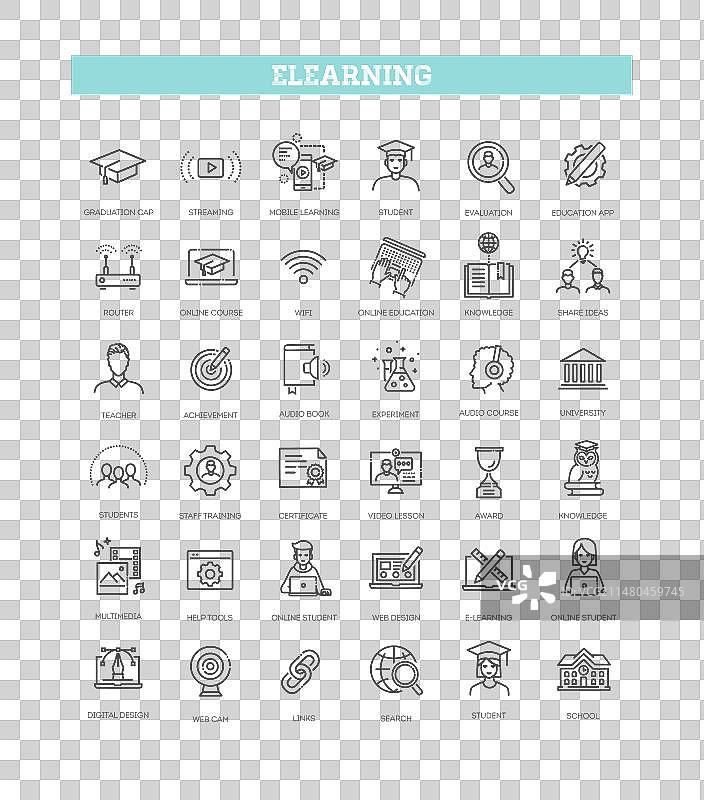 在线教育相关元素图片素材